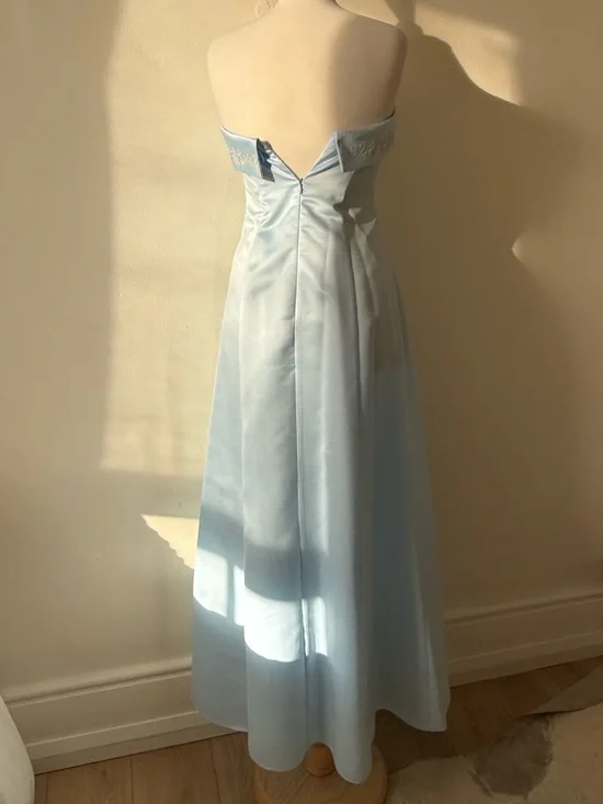 Vintage 90s Fairweather Strapless Blue Gown | Cinderella Bridesmaid Prom Dress - Picture 8 of 13